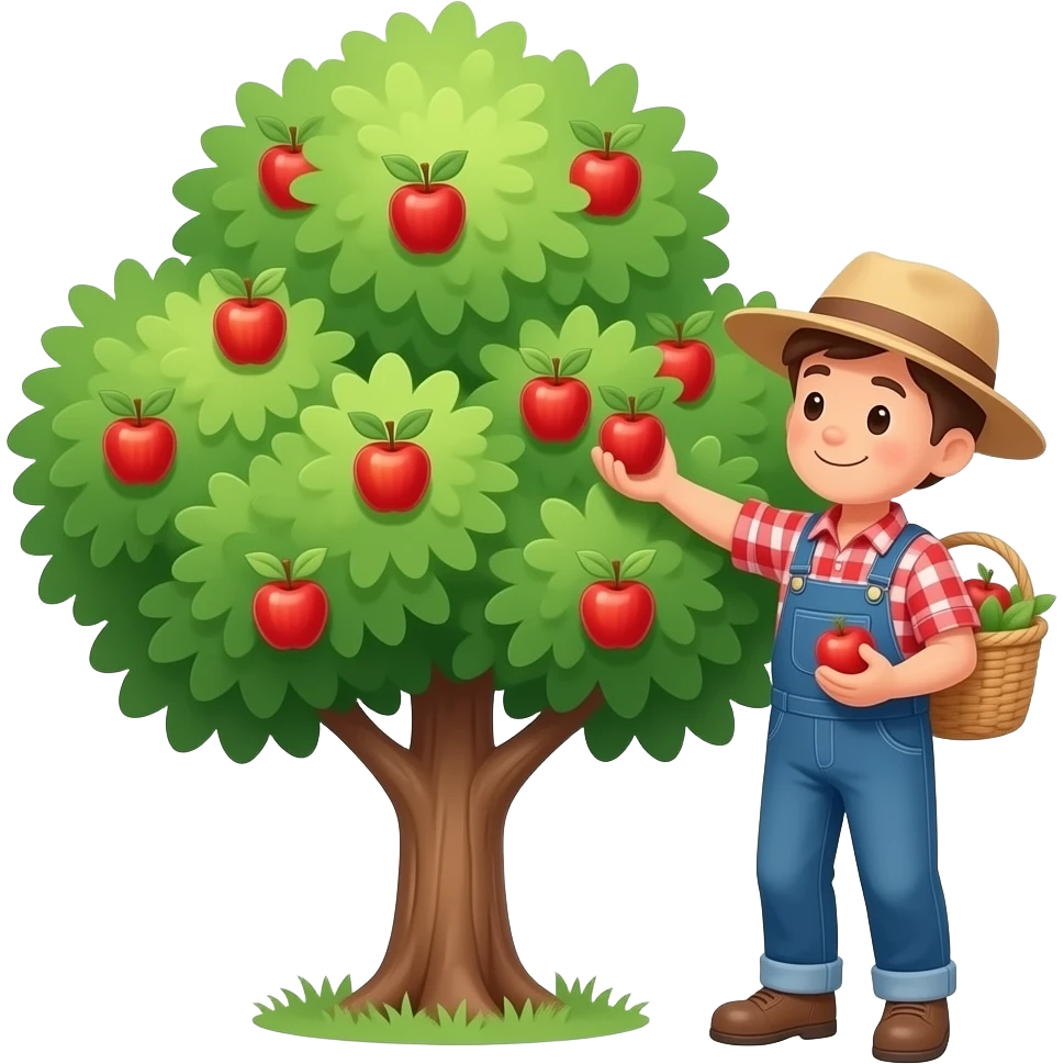 Apple picking from tree's emoji