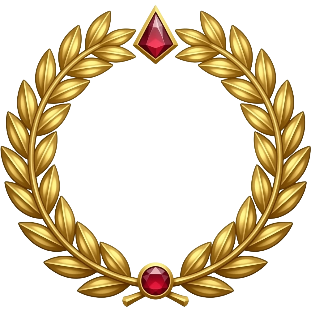 Corona de laurel imperial de oro y diamantes rojos del dios Emperador de Warhammer 40k emoji
