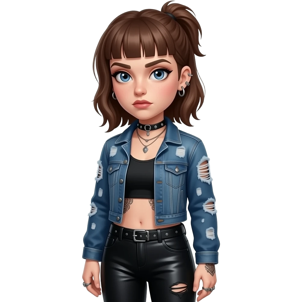 30 years old asd nonbinary woman punk brown hair emoji