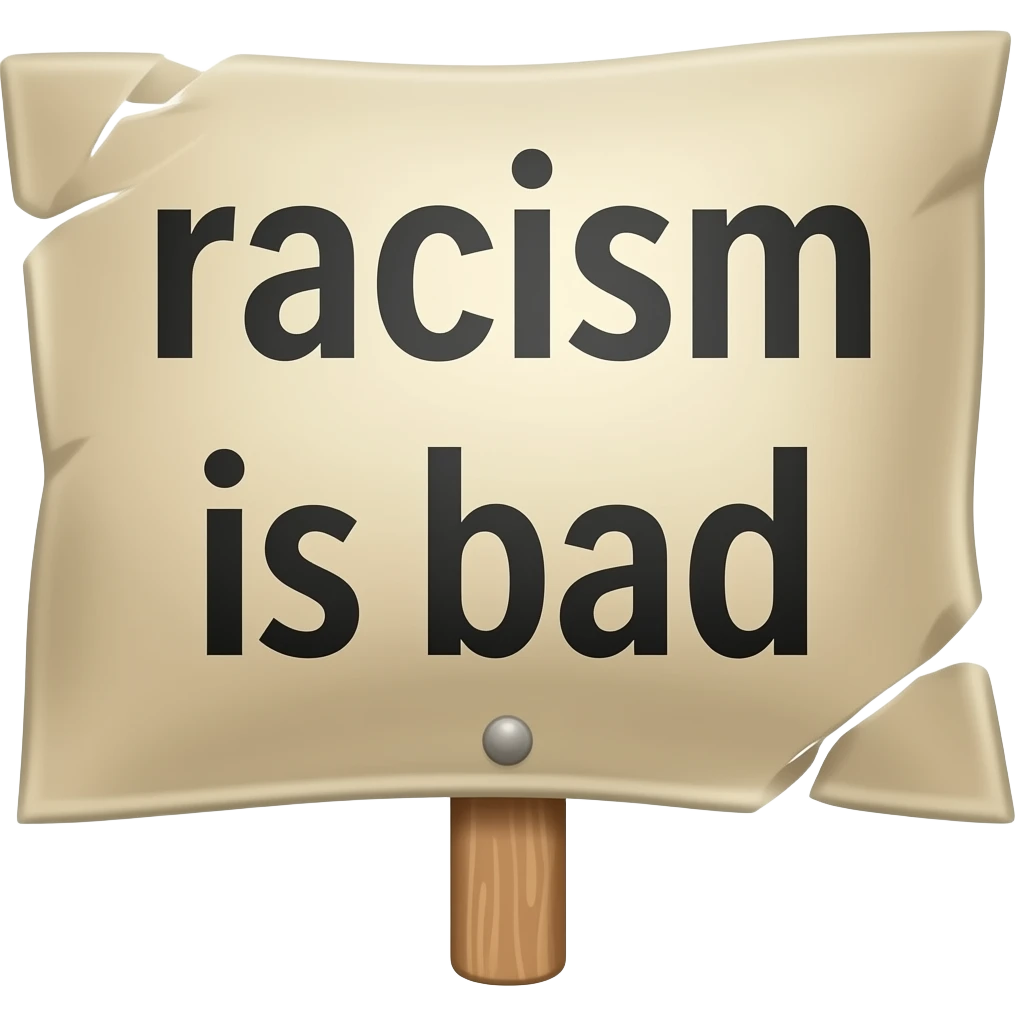 racism is bad emoji