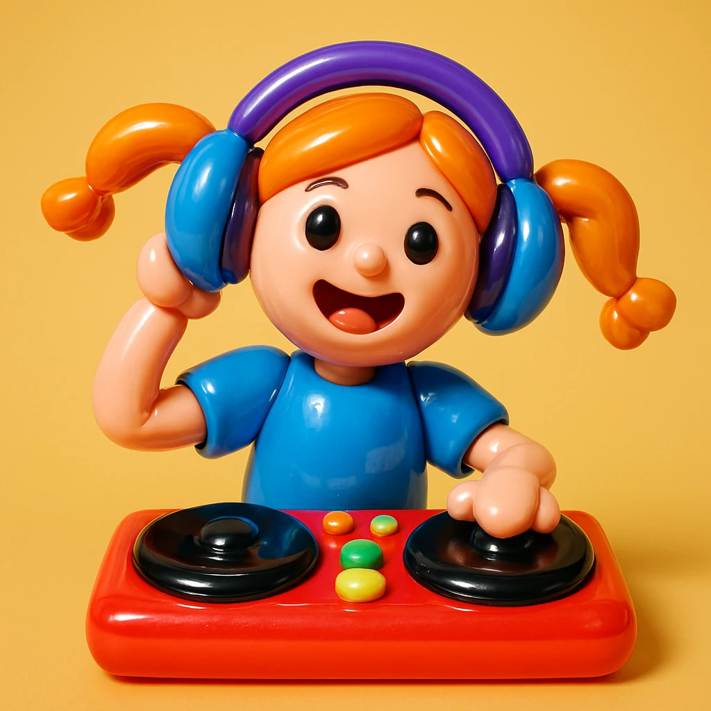 girl playing DJ set emoji