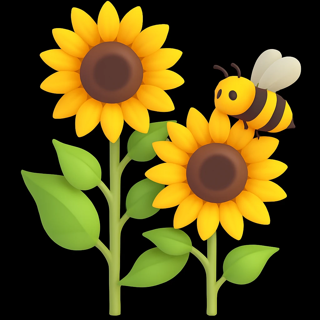 Add a bee to the image, keeping the same colors and style. emoji