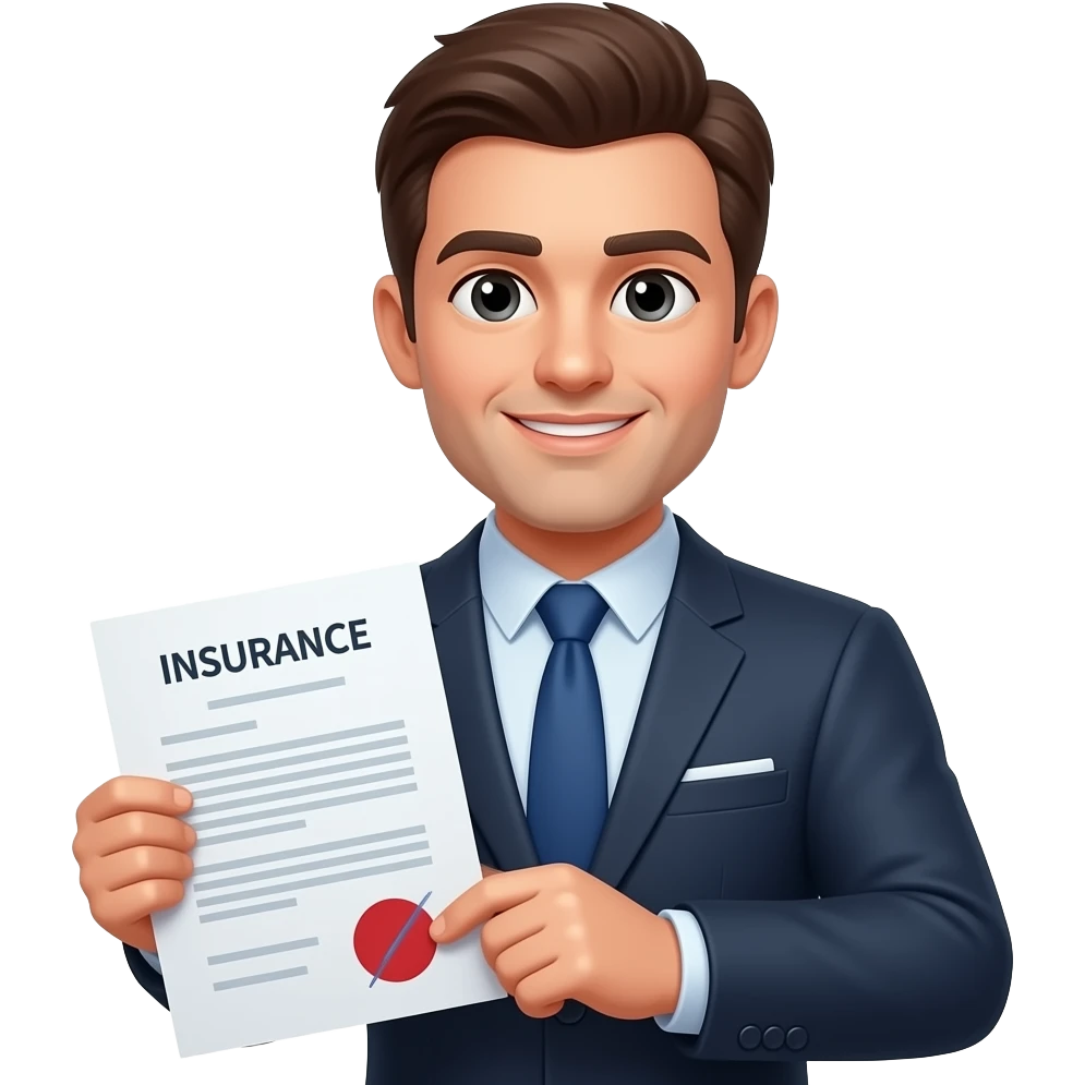 người đàn ông cầm hợp đồng bảo hiểm emoji