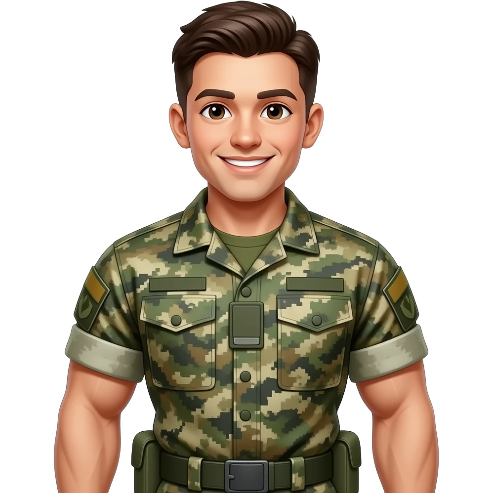 make a cute soldier that is very very strong emoji