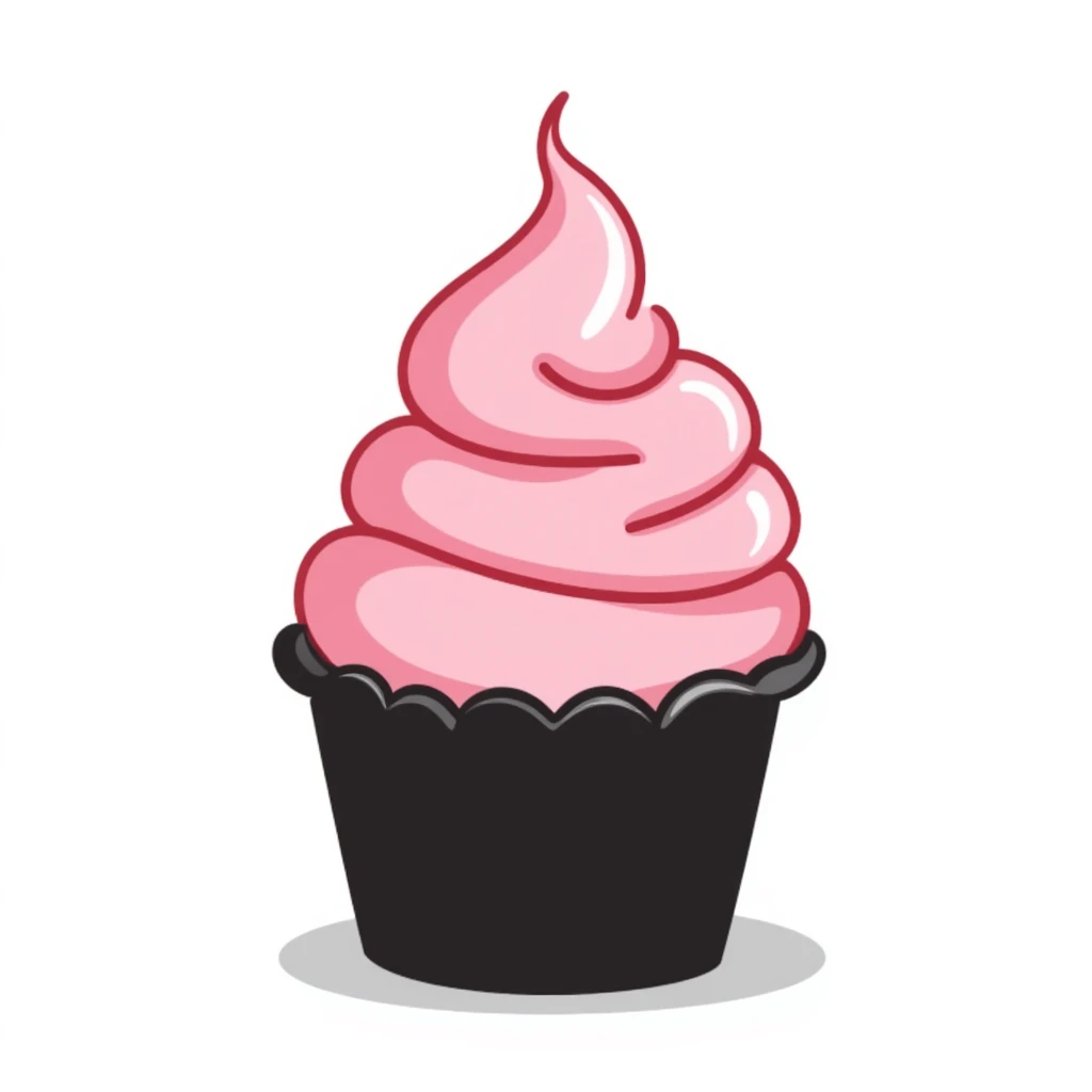 cupcake with pink icing emoji