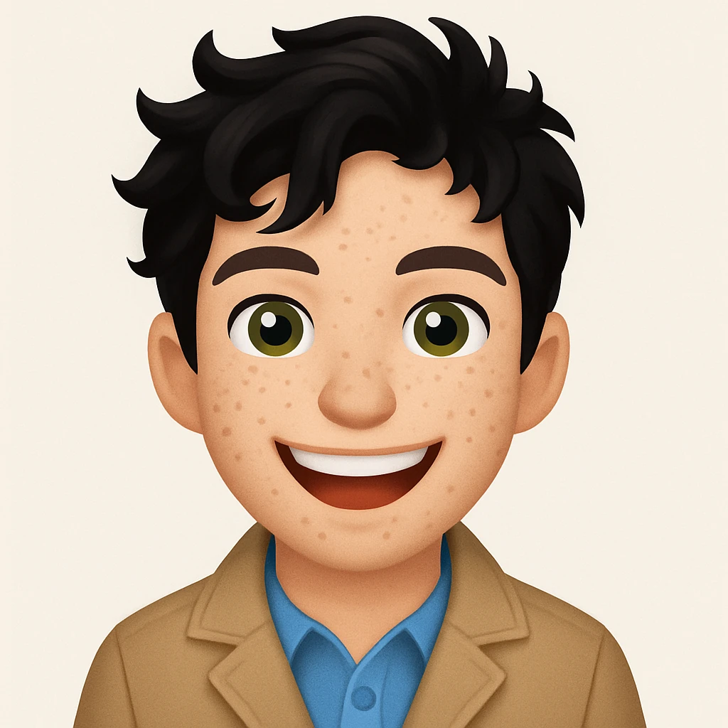 turn the second man in emoji style of the 1st image, match the facial features and clothes  emoji