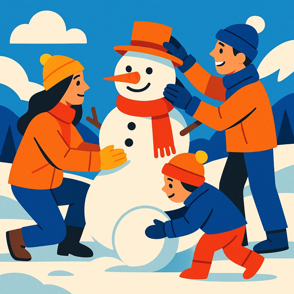 people making a snowman emoji