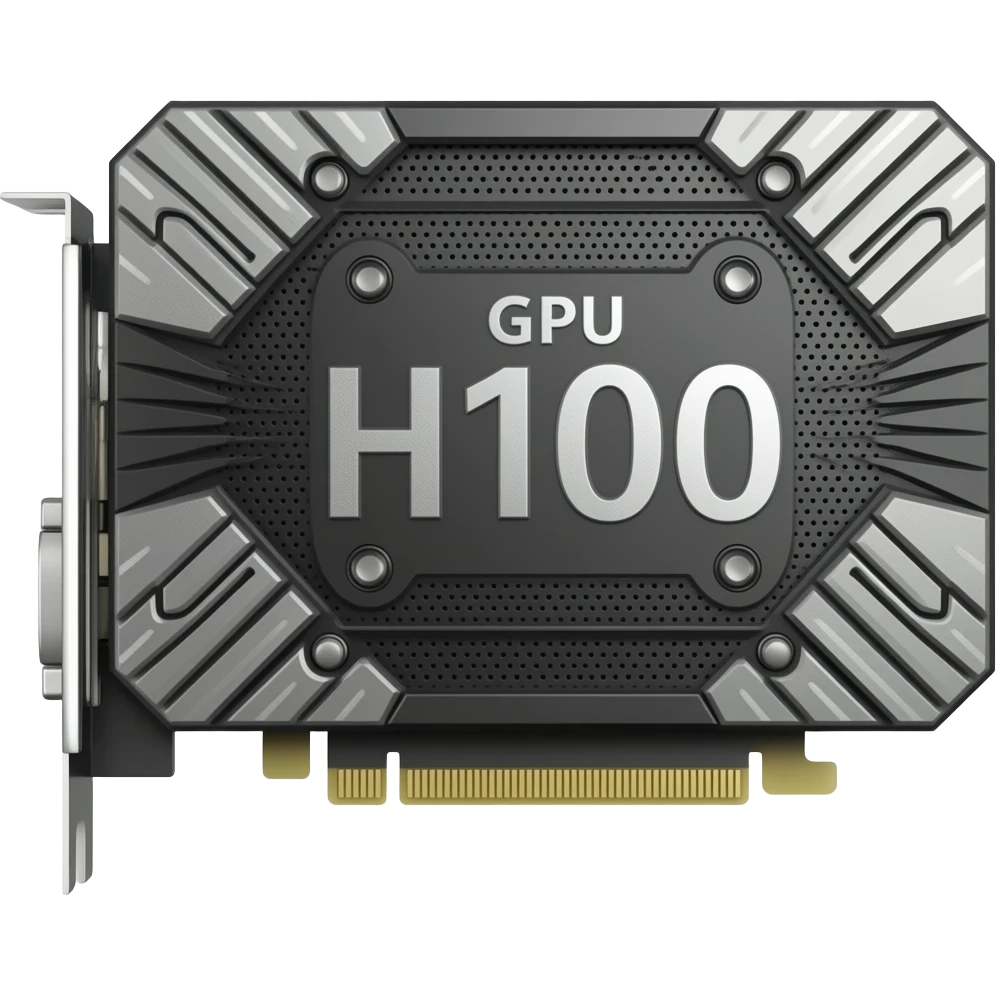 high-end GPU H100 3d rectangular video card emoji