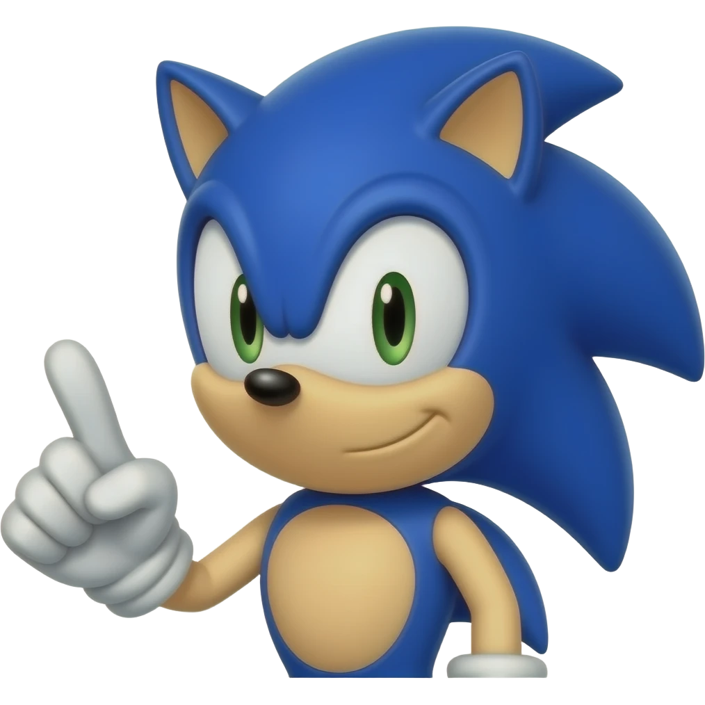 Sonic posing Finger emoji