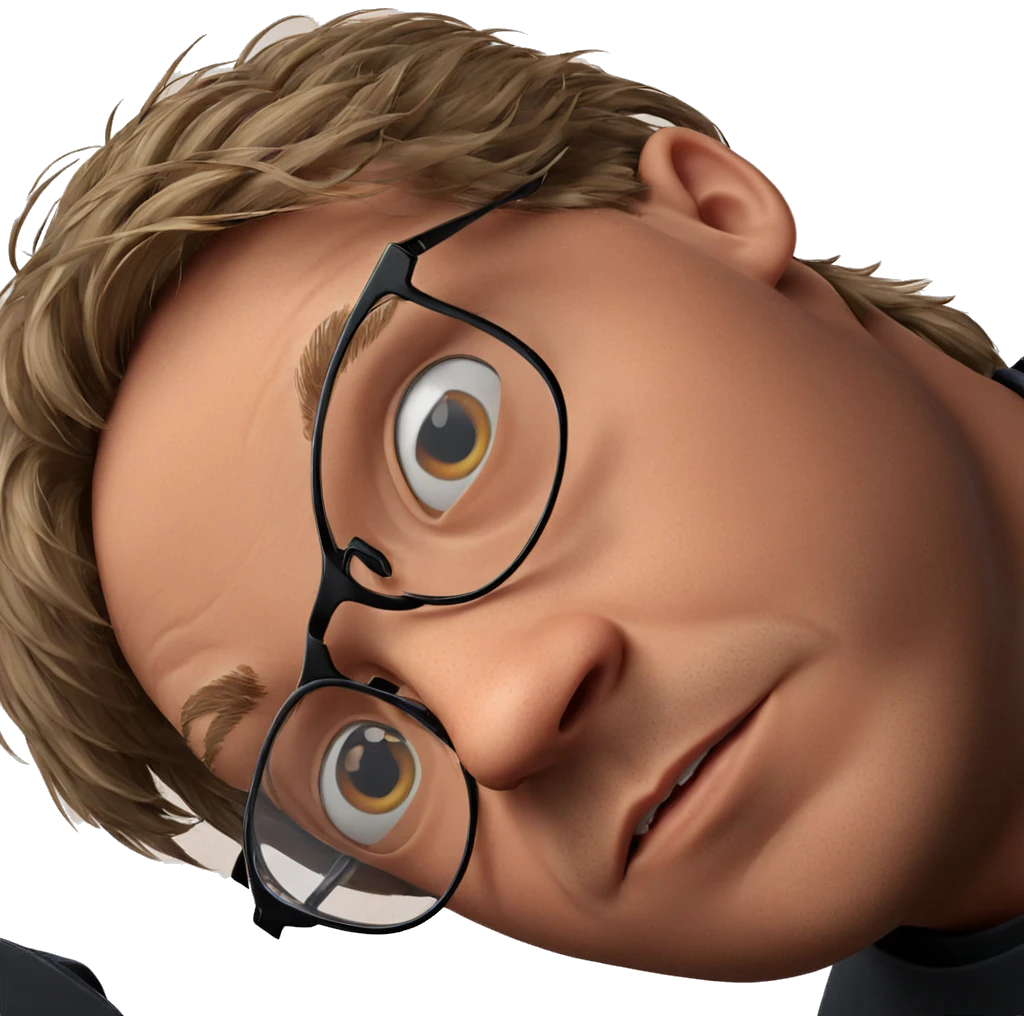 portrait of a boy with glasses emoji