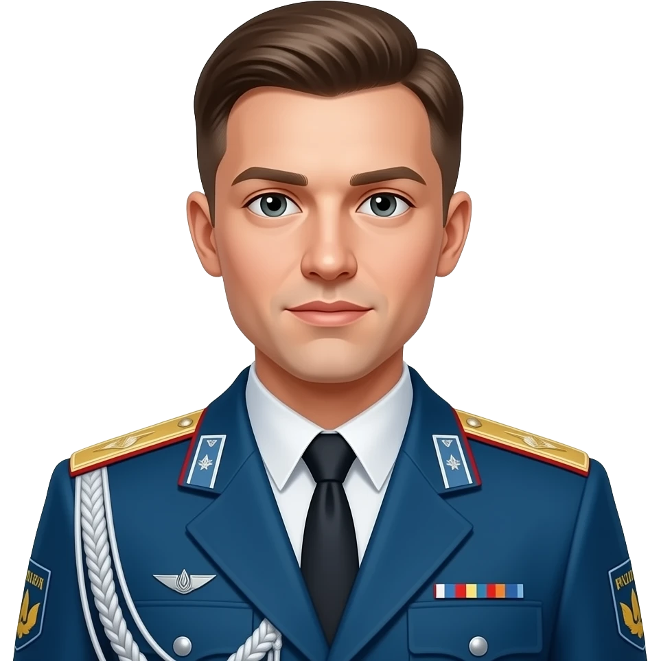 a Russian young Suvorov cadet in a blue dress uniform emoji