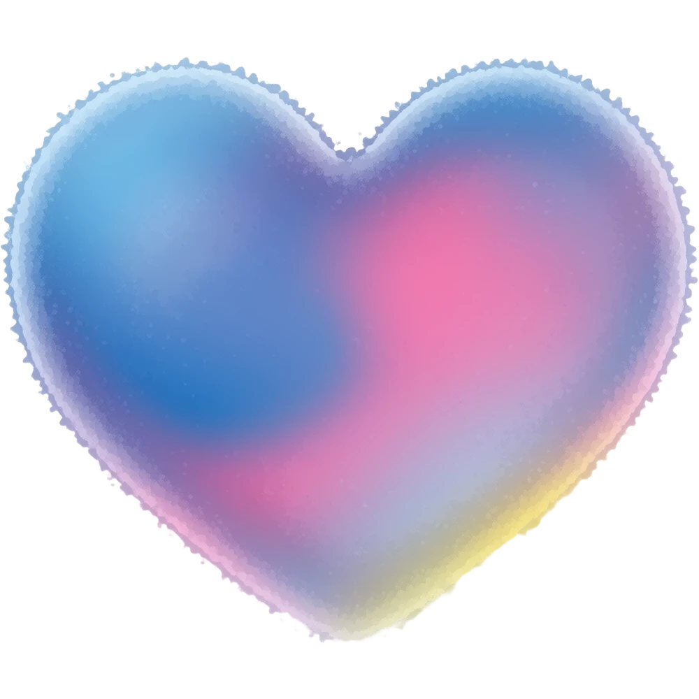 Cuore sfumato azzurro rosa e giallo emoji