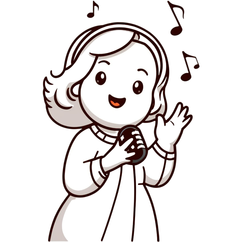 lady singing a birthday song emoji