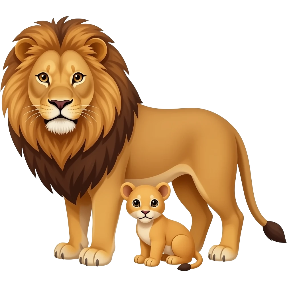 Female Lioness and cub emoji emoji