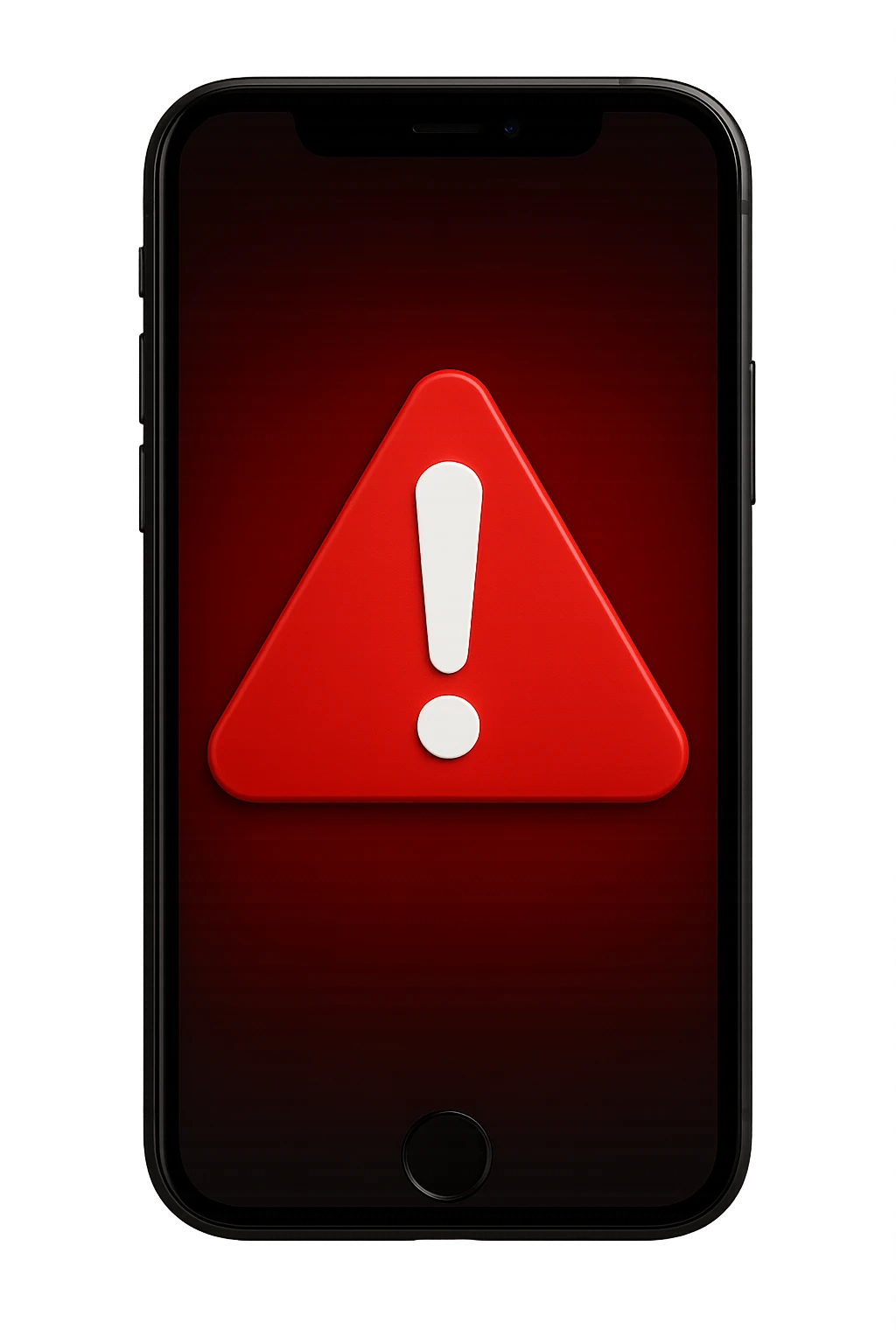 emoji stile iphone di segnale di pericolo rosso con punto esclamativo bianco, iperealistico 4k emoji
