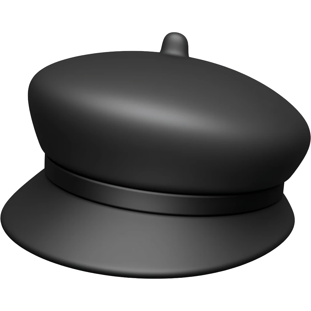 black boater hat emoji