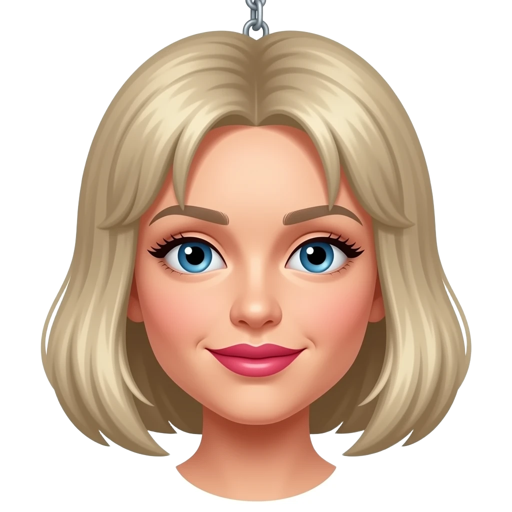 lipistic with hanged with chain in punchy colour emoji