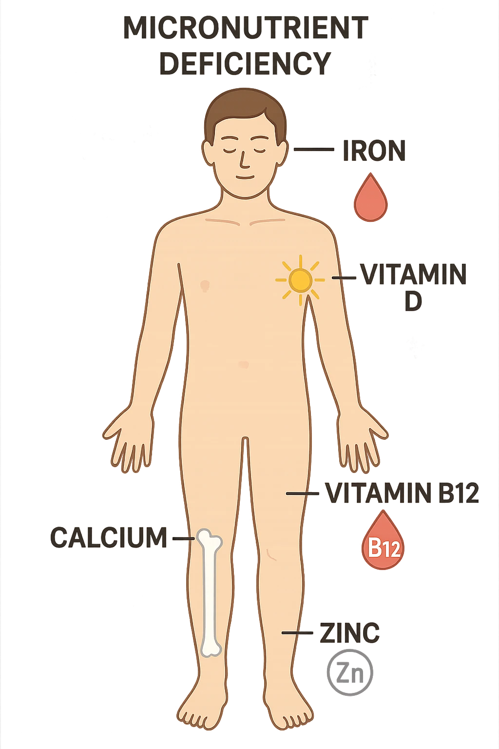 corpo umano in carenza di micronutrienti emoji