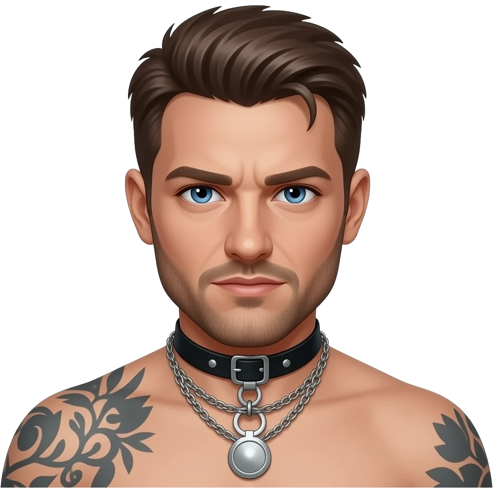 Submissive man is ready for get pegging by a femdom emoji