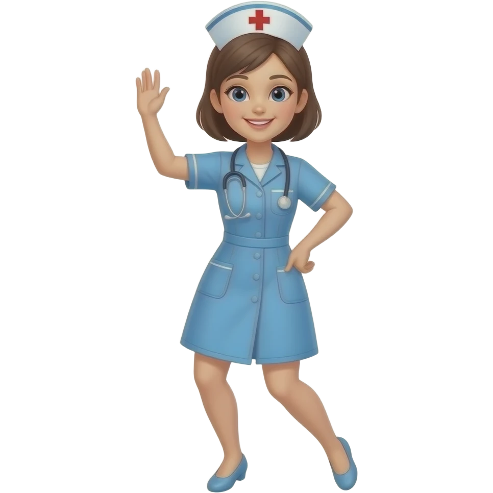 nurse dance blue clothes emoji