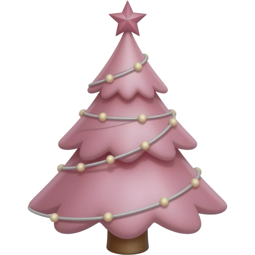 Sapin de Noël rose clair sans guirlande et boule emoji