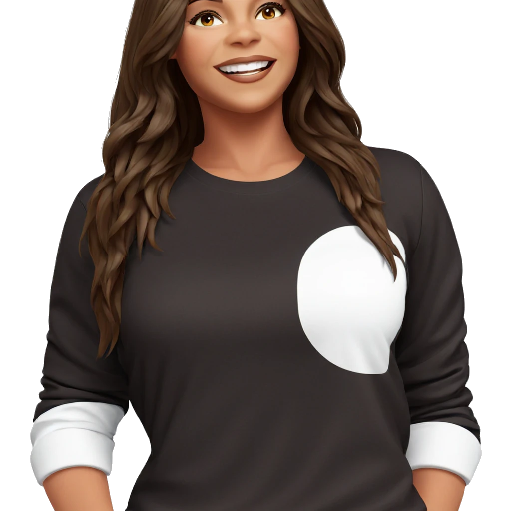 happy girl with brown hair emoji