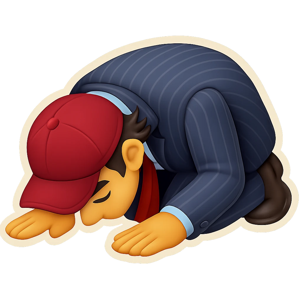 Flip the emoji horizontally so the man is facing the opposite direction, maintaining the 80% realistic, clear, bold, and expressive emoji style. emoji