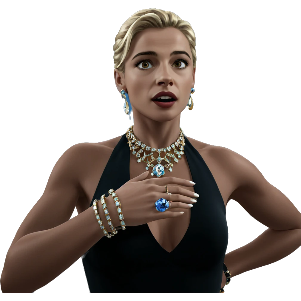 blonde girl with elegant jewelry emoji