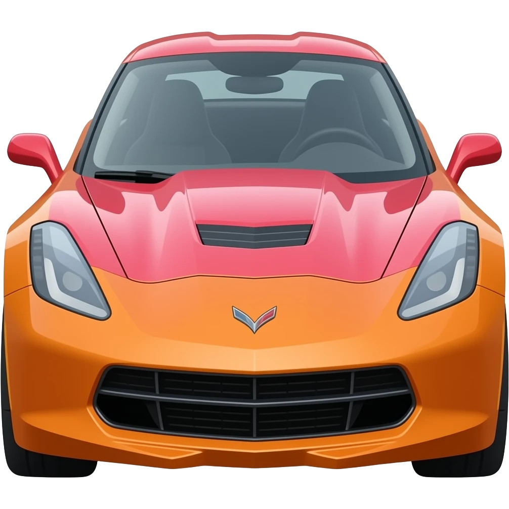 Orange and pink corvette emoji