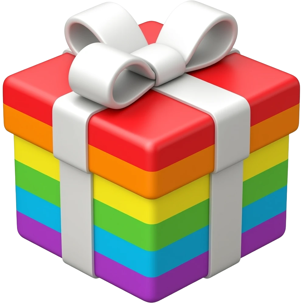 gift box  rainbow  color emoji