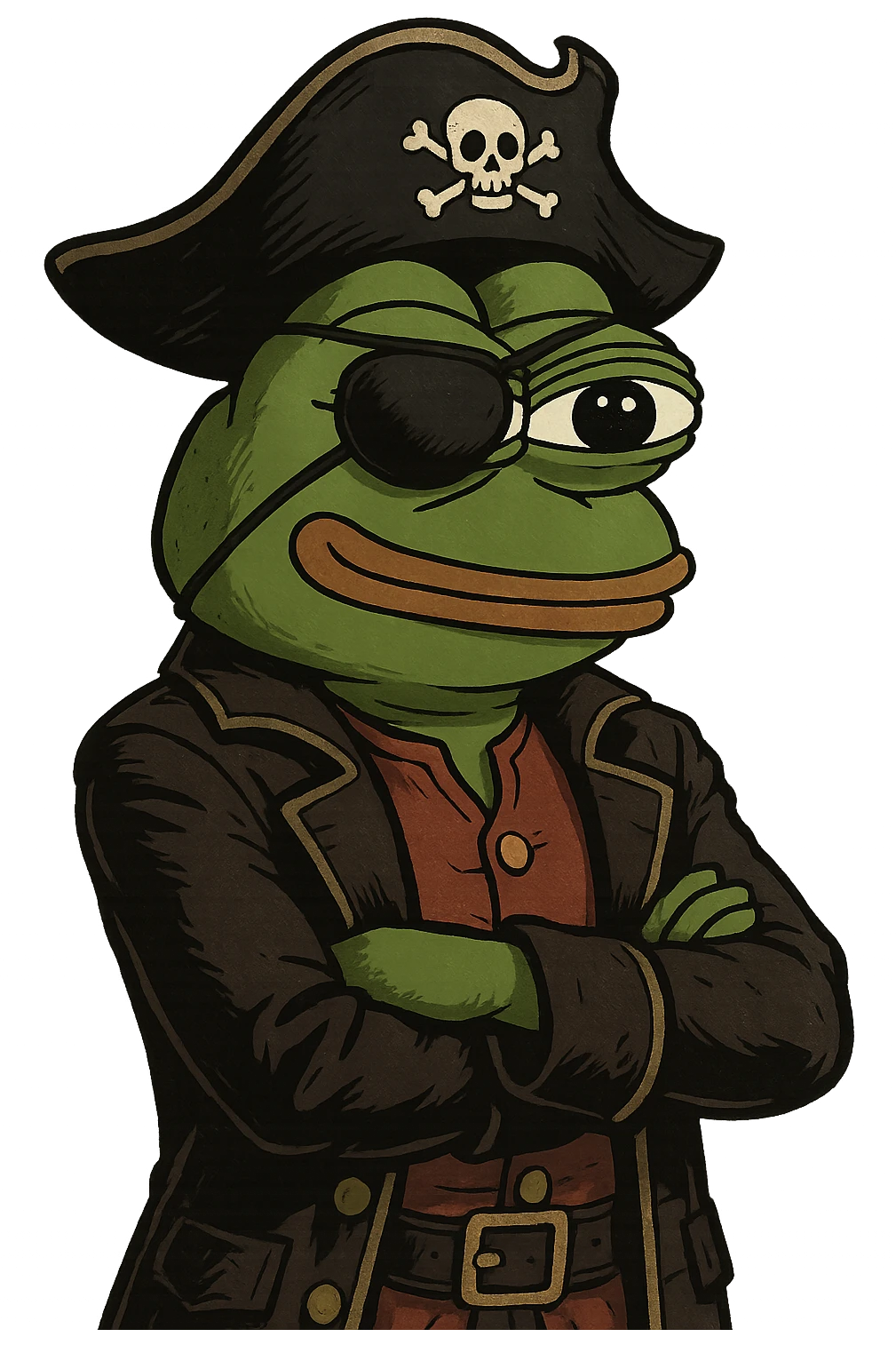 pepe the frog as a pirate emoji