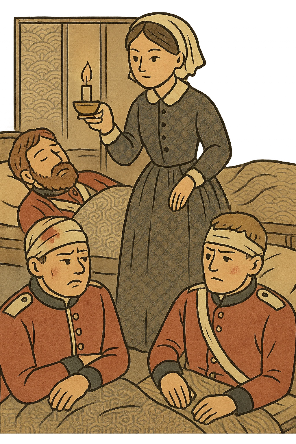  florence nightingale with wounded victorian british soldiers in a hospital crimean war emoji