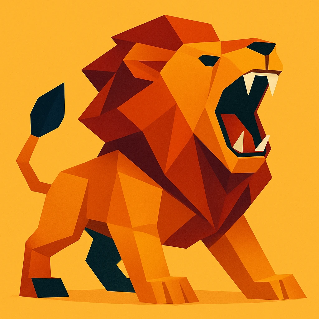 Lion roar 3D shape emoji