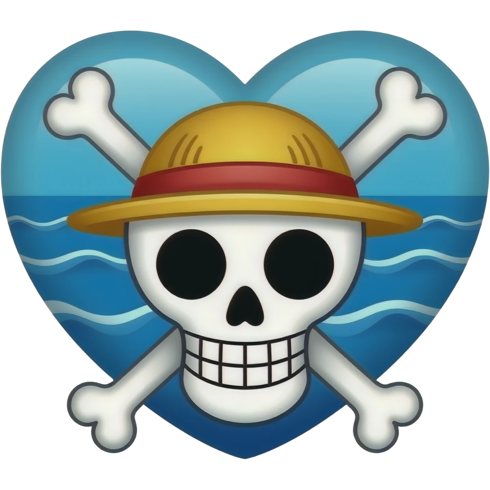 The heart pirates logo from the show one piece emoji