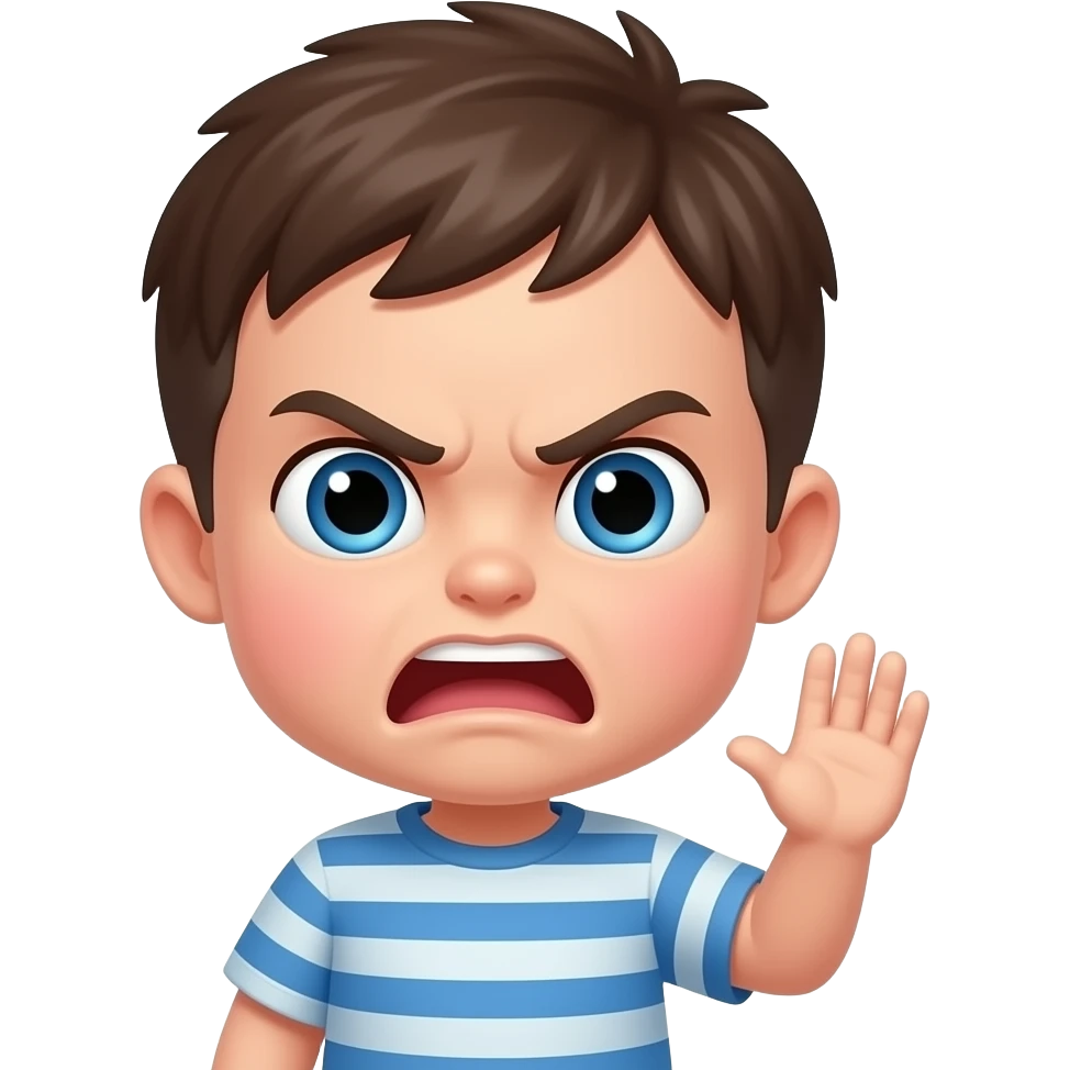 Angry Little boy Slap my Sister. emoji