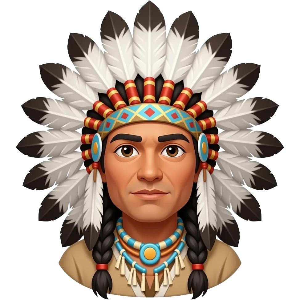 Native American man with headdress emoji