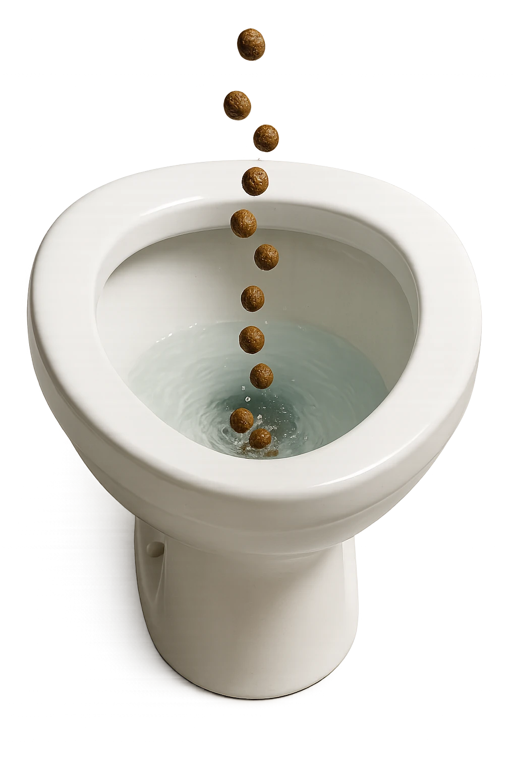 wc realistico con feci a palline che ci cadono dentro, iperrealistico 4k
 emoji