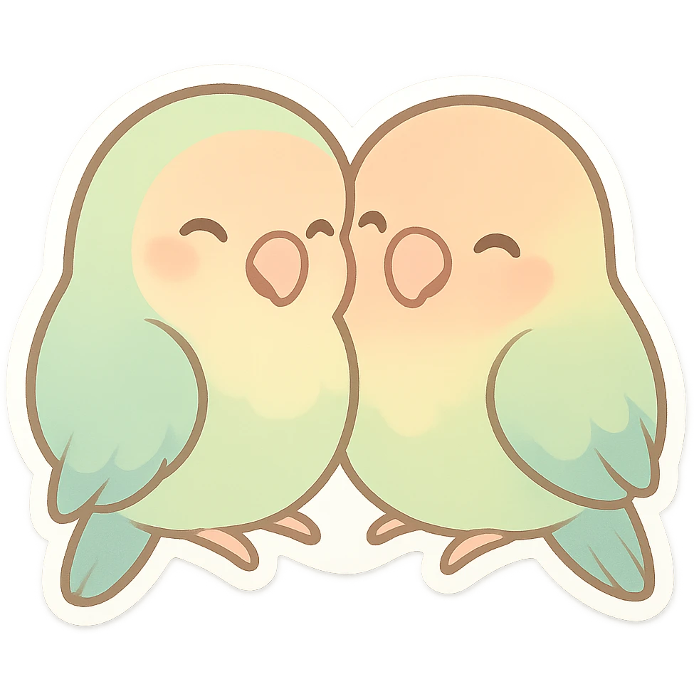 cute lovebirds pastel  emoji