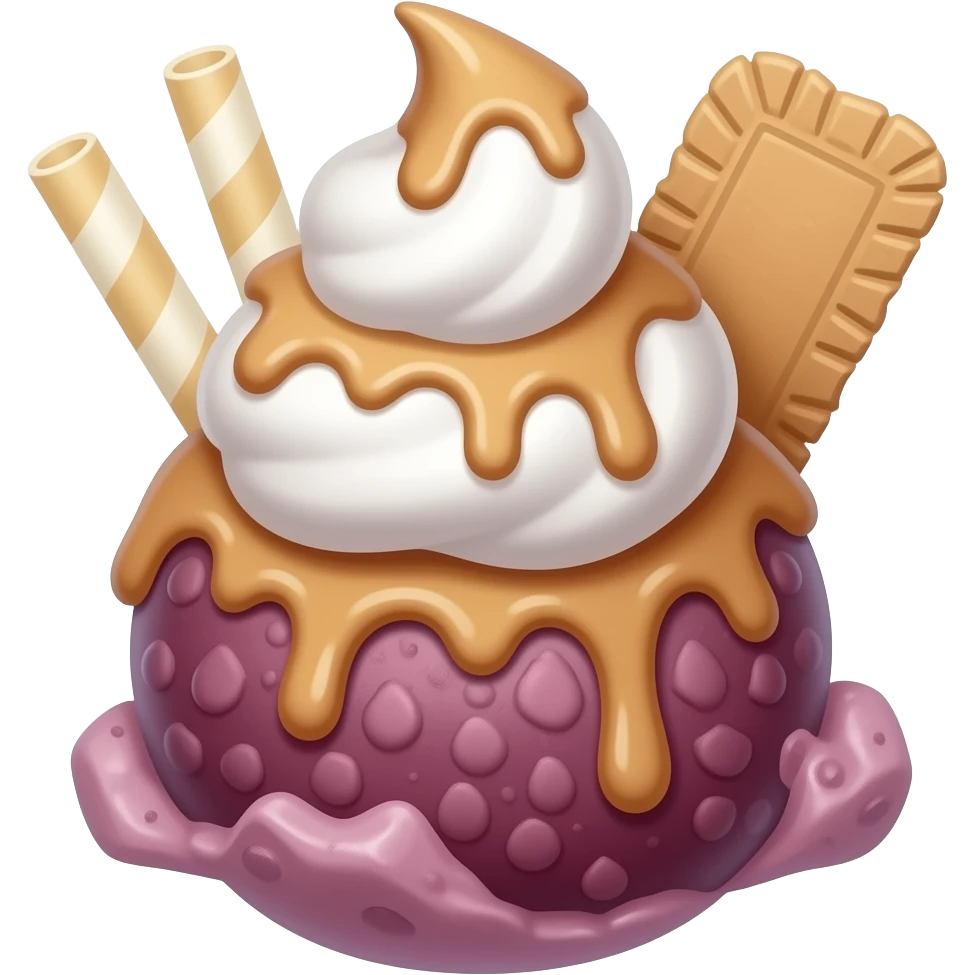 acai soft serve with biscoff sauce emoji