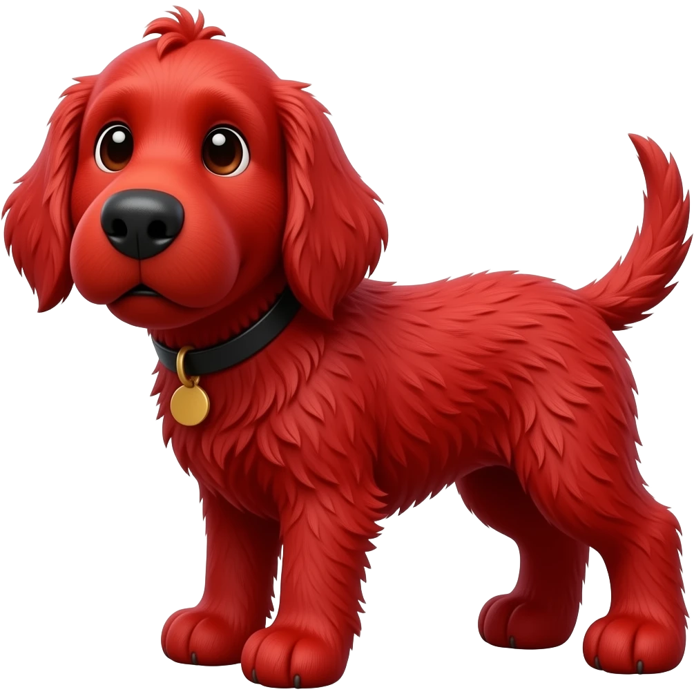 crea un perro rojo estilo clifford emoji