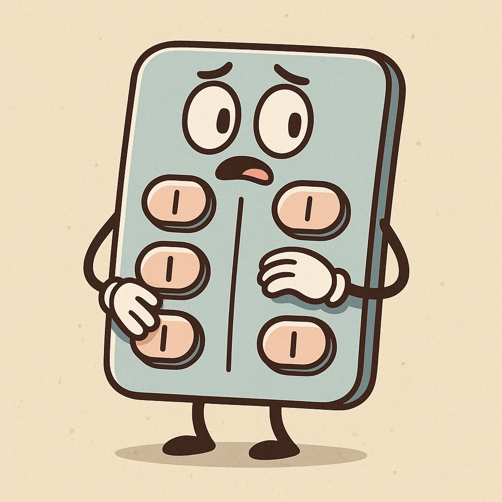 medicine blister pack icon, lineal, flat toon style emoji