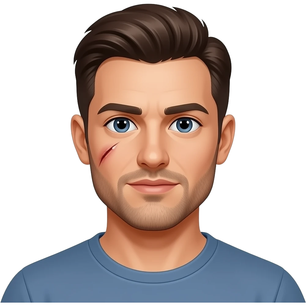 Hot guy scar eye emoji