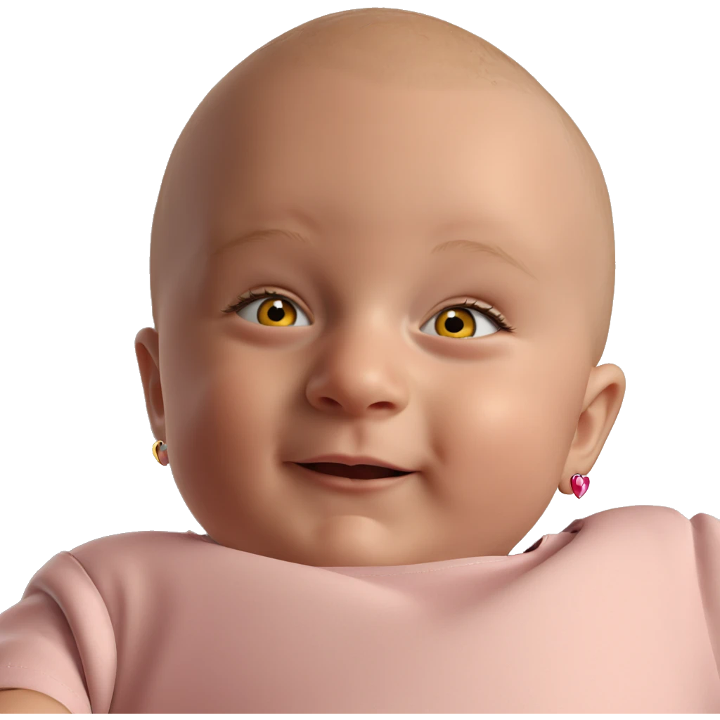 bald boy with heart earrings emoji