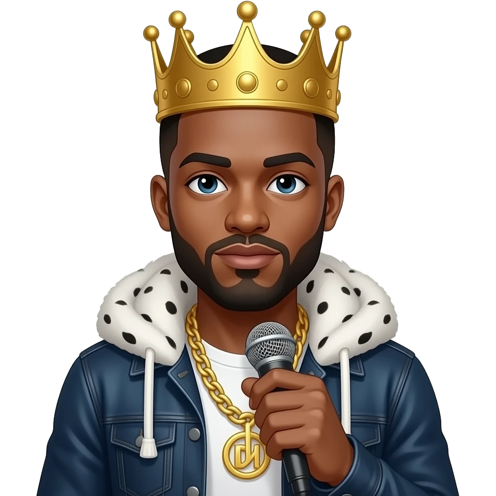 A king white skin emoji  like a rapper emoji