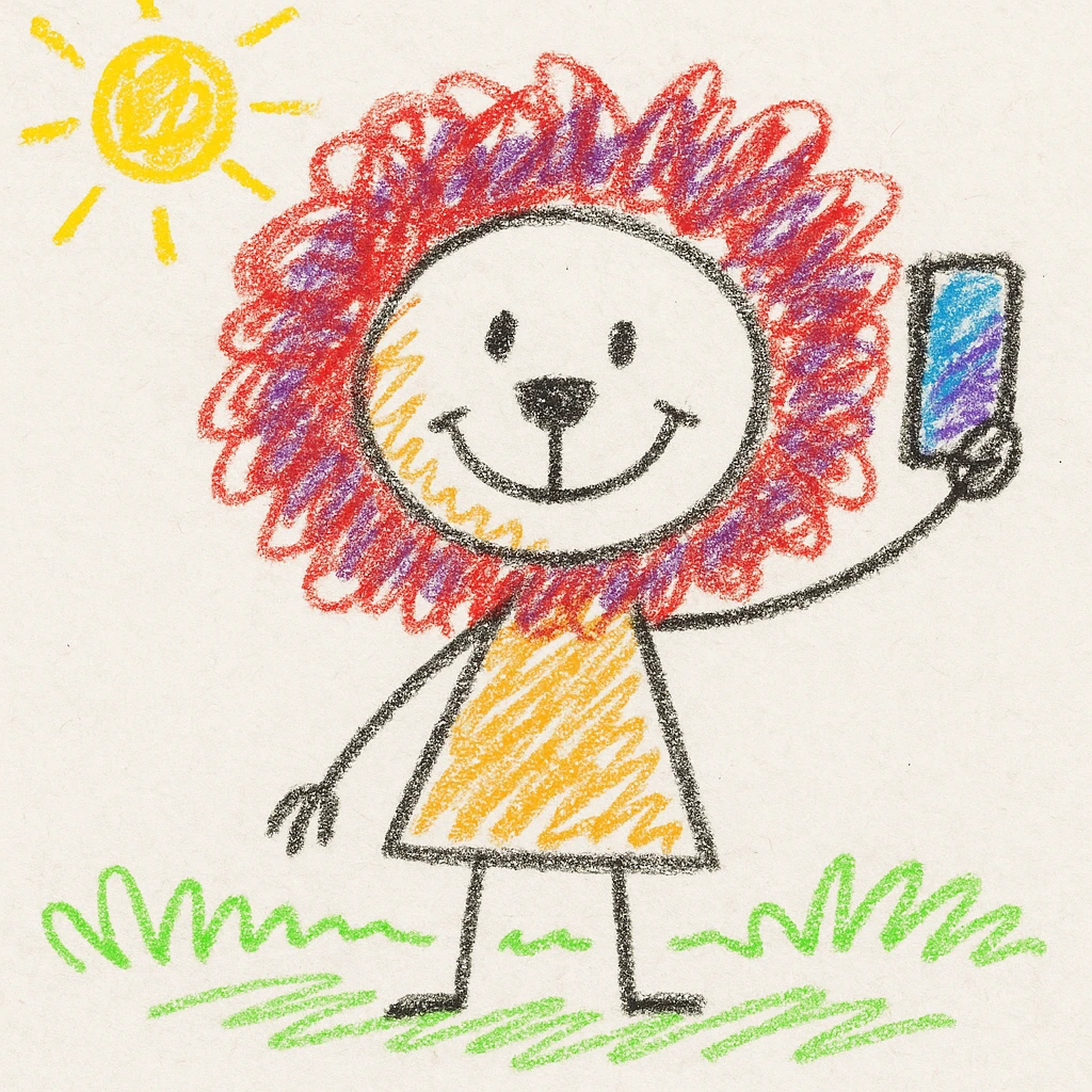 Selfie lion emoji