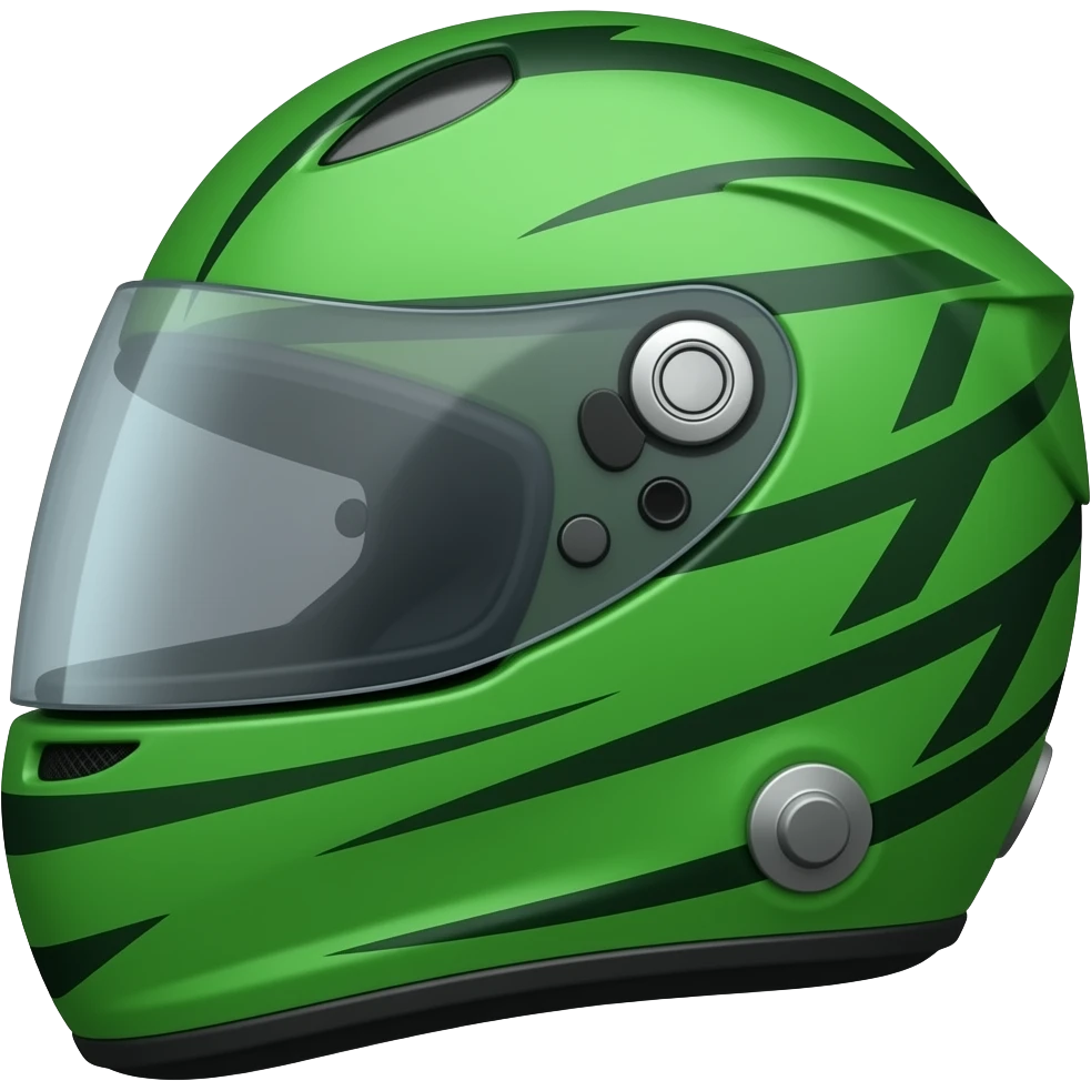 i need an emoji f1 helmet that is like green with black outline blobs emoji