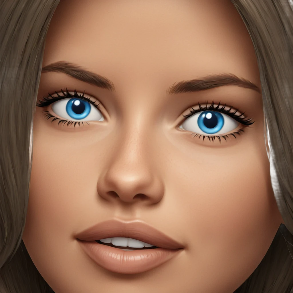 blue-eyed girl close-up portrait emoji