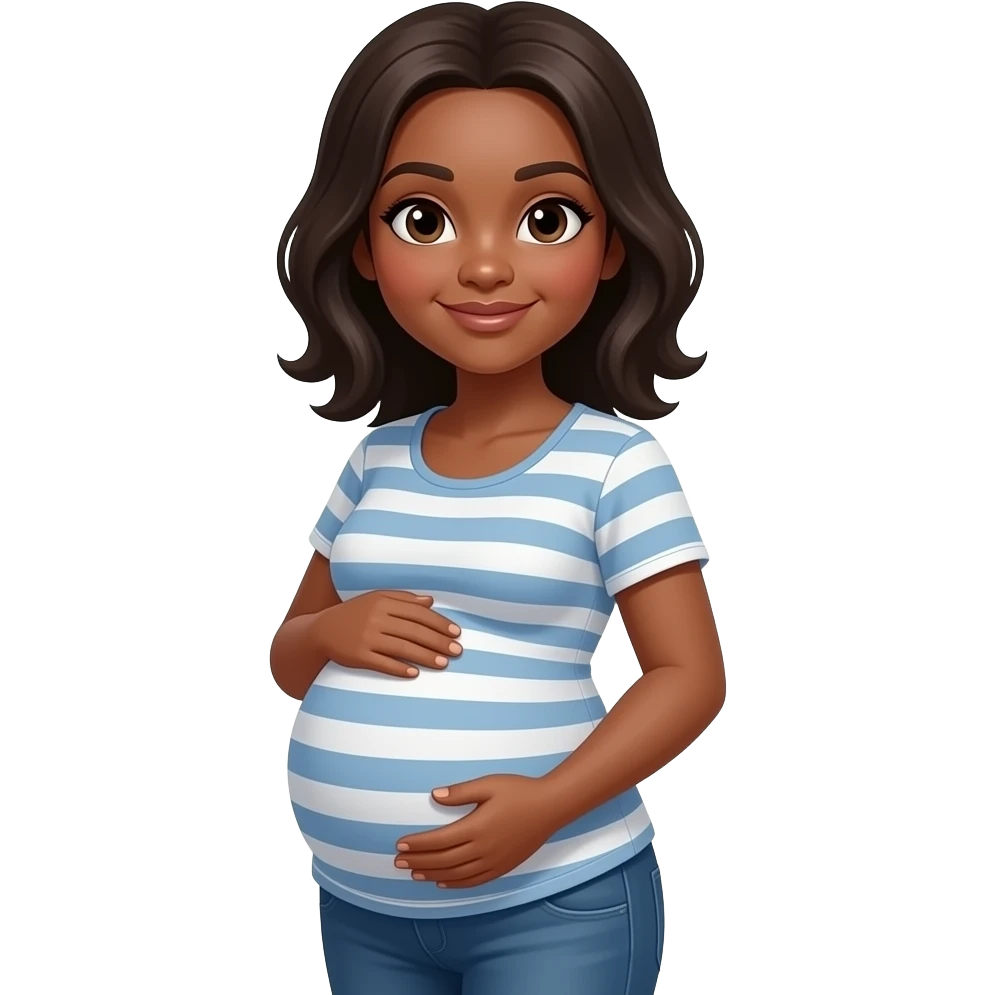 Black women with baby bump emoji