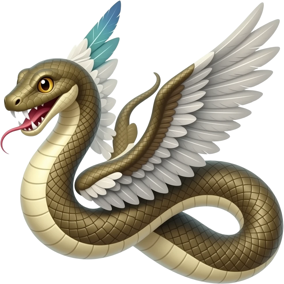 Flying feathered serpent emoji