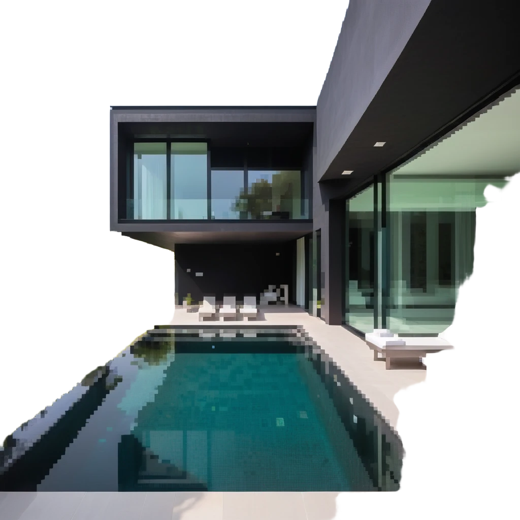 luxury villa with indoor pool, contemporary design emoji